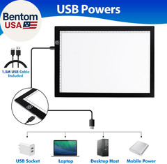 A4 Light Pad for Weeding Vinyl, LED Copy Board Light Tracing Box Ultra-Thin Adju