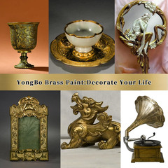 Yongbo Metallic Acrylic Paint Brass, 100Ml Brass Paint for Canvas, Rock, Stone,