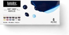Professional Soft Body Acrylic Paint, 6 x 22ml 0.74-oz, Mixing Set