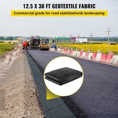 600lb 12.5x30ft black woven polypropylene geotextile fabric 3.5oz