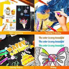 Soucolor Glitter Gel Pens for Adult Coloring Books, 120 Pack-60 Glitter Pens, 60