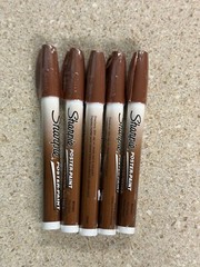 Lot of 5 Sharpie Water-Based Poster Paint Marker Fine Point Brown New