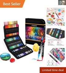 Quick-Drying 72 Multi-Surface Acrylic Markers – Gift for Creative Youth