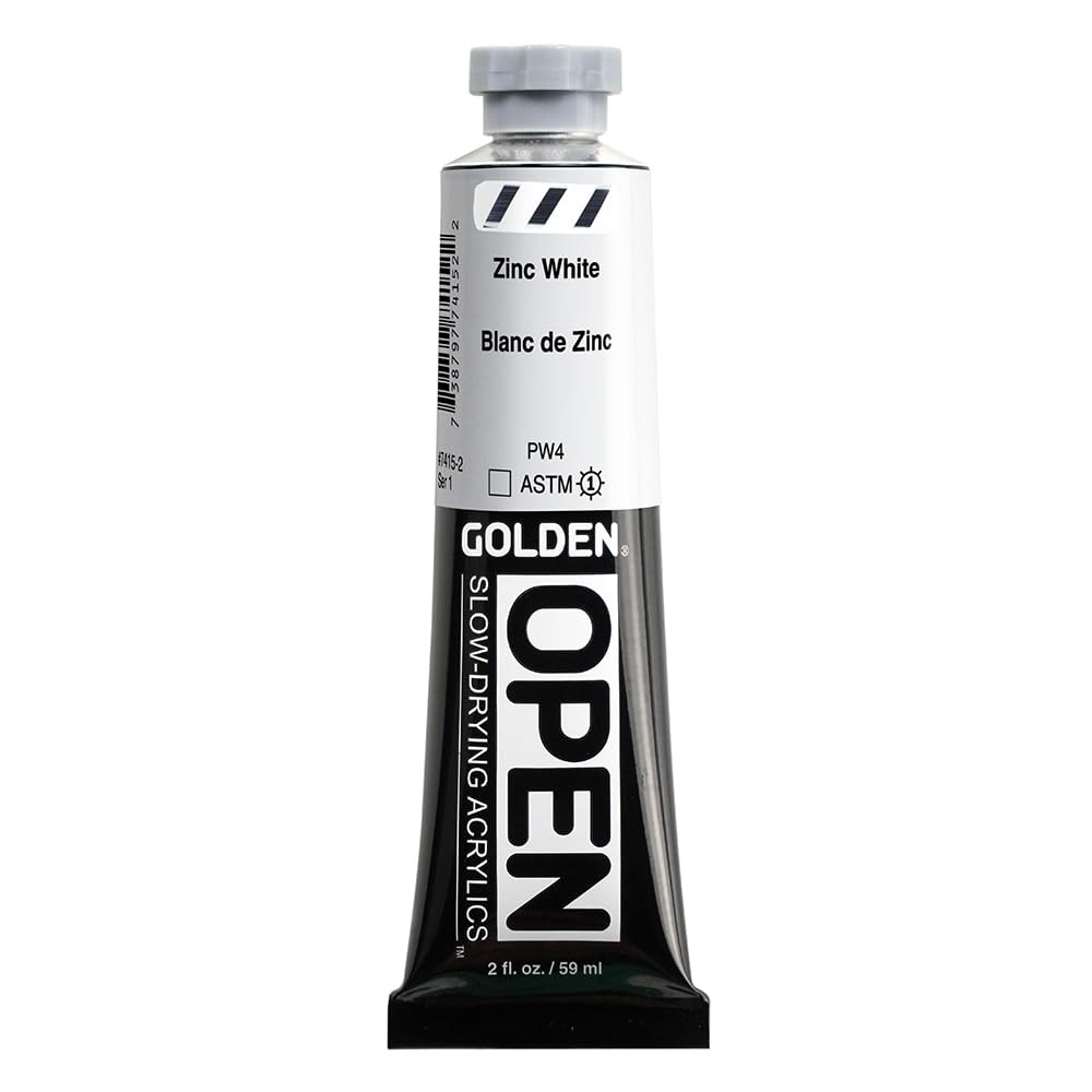 OPEN Slow-Drying Acrylics, Zinc White, 2 fl oz. tube, Professional Acrylic Pa…