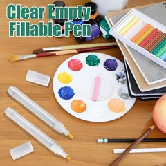 Biaungdo 6PCS Clear Refillable Paint Pens 3mm & 6mm Empty Acrylic Markers
