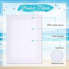 20 Pack Stretched Canvas for Painting 5 x 7 Inches Triple Primed Acid 100% Co…