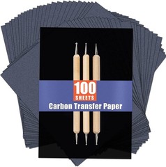 psler 100 Sheets Carbon Paper Sheets, Carbon Transfer Paper with 3PCS Embossing
