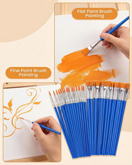Small Paint Brushes Bulk, 160 Pcs Flat Tip round Acrylic Paint Brushes for Kids