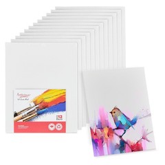 Canvases for Painting 12 Packs – 8 x 10” Blank Canvas 100% Cotton Painting Ca…