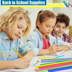 12 Inch Plastic Rulers, 32 PCS Transparent Assorted Color Metric Multicolor