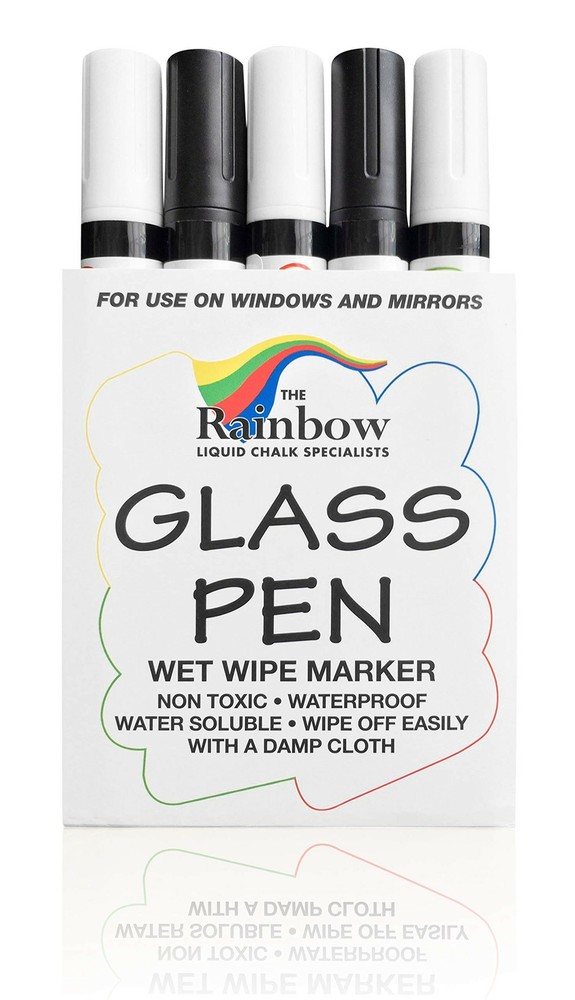 Glass Pen Liquid Paint Marker: Black and White 5 Pack – Glass Writing Pens