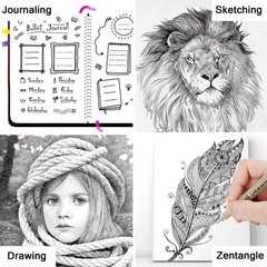Muchcute Micro Fineliner Drawing Art Pens 12 Black Fine Line Waterproof Ink S…