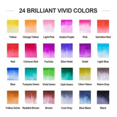 ParKoo Watercolor Brush Pens, 24 Colors Flexible Real Nylon Brush Tip Pens for