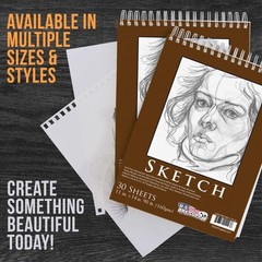 11″ x 14″ Heavy-Weight Paper Spiral Bound Sketch Pad 90lbs 30-Sheets (Pack of 2)