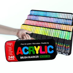 Youqiwj 240 Colors Bag Acrylic Paint Markers Set Soft Flexible Brush Markers