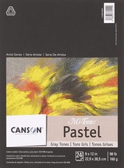 Artist Series Mi-Teintes Pastel Paper Gray Tones Foldover Pad 9×12 inches 24 …