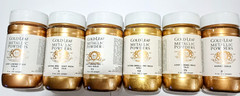 HUGE New Assortment of Gold Leaf Metallic Powders 6 x 6oz Sealed Jars 36oz Total