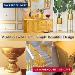 Wadities Acrylic Paint Metallic Gold, 250ml Gold Leaf Paint for Art Painting, Id