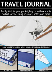 Premier Sketch Travel 6″X 4″ White 74Lb Royal Blue 80 Sheets, Sketch , Sketchbo