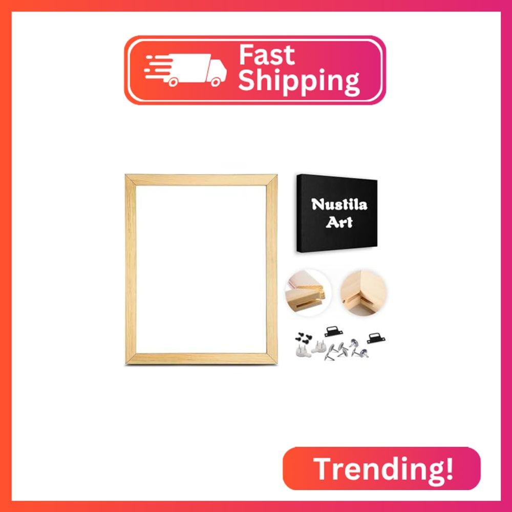 Nustila DIY Canvas Stretcher Bars – 8×10 Inch Wooden Frame Kit for Oil Paintings