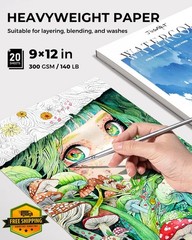 JusArt Light Blue Cover watercolor paper pad 9×12 300gsm