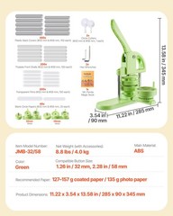 HOT/ Button Maker Machine,1.26/2.28 inch 2-in-1,Plastic Pin Maker with 200 pcs