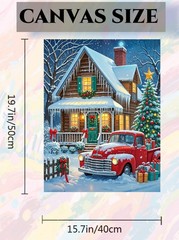 Christmas Truck Paint By Numbers Kit For Adults DIY Wall Art Decor 16×20 In