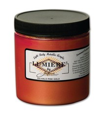 Jacquard Lumiere 8oz Fabric Paint Halo Pink Gold – Metallic Paint for Fabric