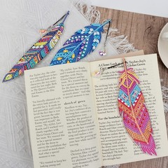 6 Pack Diamond Painting Bookmarks, DIY Diamond Art Acrylic Bookmarks with Tas…