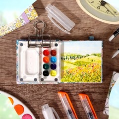 Youdaju 11 Pcs Mini Portable Watercolor Palette Set Travel Paint Multicolor