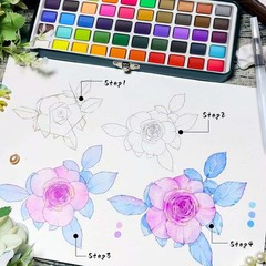 Artecho Watercolor Paint Set 50 Colors, 50 Count (Pack of 1), 50 Colors