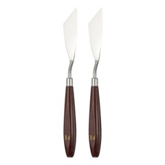 2pcs Painting Palette Knife 2.76 x 0.91 Inch Stainless Steel with Wood Handle