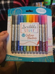 Scribble Stuff Outline Markers 12 Shimmer Metallic Multicolor Colored Marker