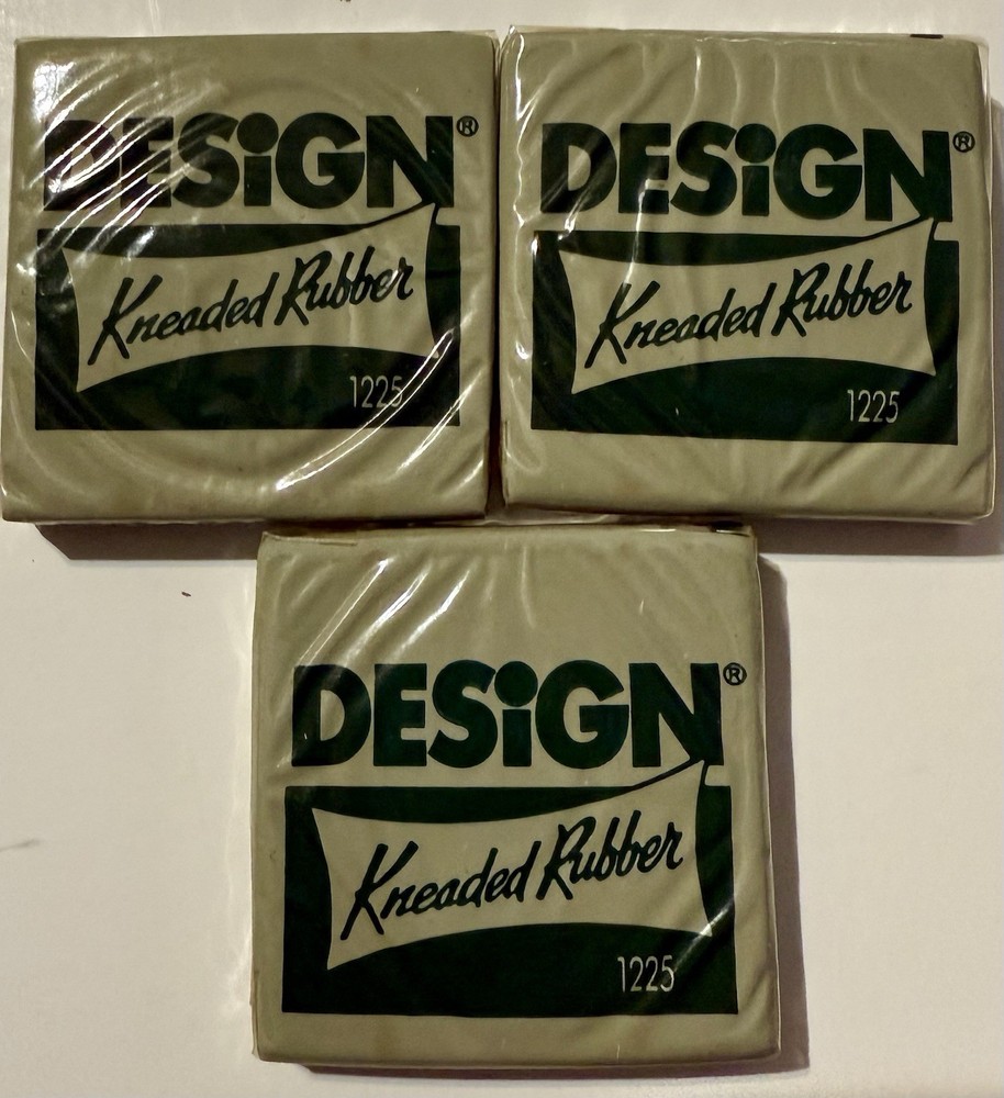 Vintage Eberhard Faber Design Kneaded Rubber Erasers No. 1225 Lot Of 3