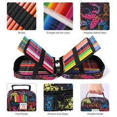 72 Color Colored Pencils Set Soft Oil Based Cores Drawing Art Kit With Eraser