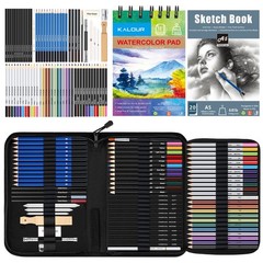 76-Piece Drawing Sketching Kit – Pro Art Supplies, Sketchbook, Watercolor Paper,