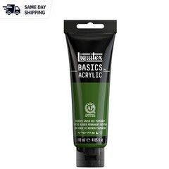 4oz BASICS Acrylic Paint – Hooker’s Green Hue, Perfect for Artists & Beginners