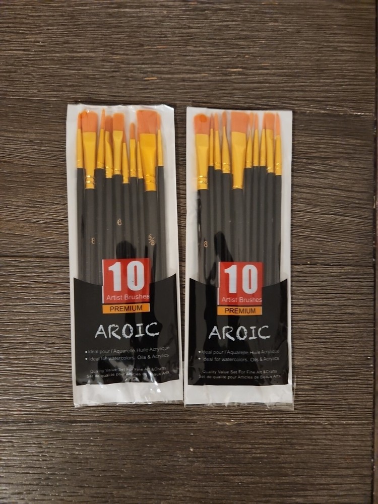 2 PACKS AROIC 10 PACK PREMIUM ARTIST BRUSHES