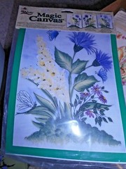 Magic Canvas 1805 Wildflowers Pre-Printed Painting Canvas Plaid One Stroke 2003