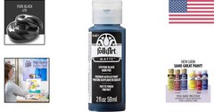 2 Oz Acrylic Paint Pure Black Non Toxic for Indoor Arts and Crafts Projects