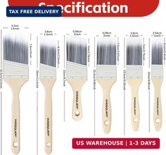 Wesquer 6 Pack Paint Brush Set – Flat & Angled Paint Brushes (1″, 1.5″, 2″, 2.5″