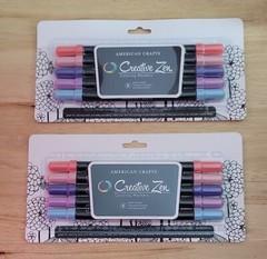 American Crafts CREATIVE ZEN PASTEL COLORING MARKERS PENS #374275 Lot of 2