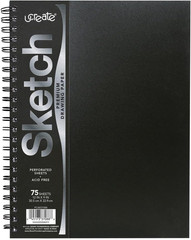Poly Cover Sketch Book, Heavyweight, 9″ X 12″, Black, 75 Sheets