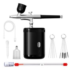 Airbrush kit: Handheld Spray Paint with 0.3/0.5mm Nozzle, Rechargeable Cordle…