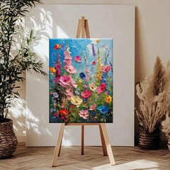Wild Flowers Framed Paint by Numbers Wooden Easel-Adult Paint by Number Kits on