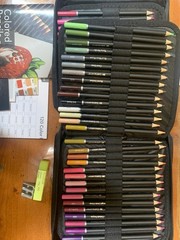 Castle Art 120 Colored pencils with eraser sharpener and pop manga dragon book