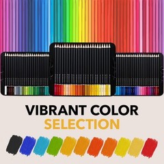 Professional Quality Colored Pencils Set for Sketching, 72 Soft Core Colors
