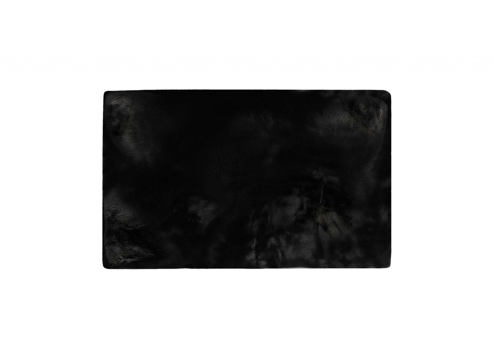 3′ X 5′ Black Faux Fur Area Rug