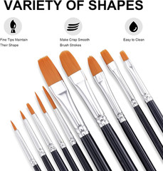 Acrylic Paint Set with 10 Brushes, 18 Colors Outdoor/Indoor (59Ml, 2 Oz) Art Cra