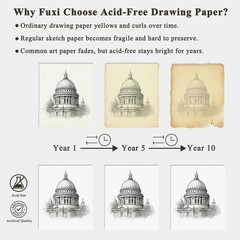 Fuxi 9″ x 12″ Sketch Book, Top Spiral Bound x (Pack of 1), Brown